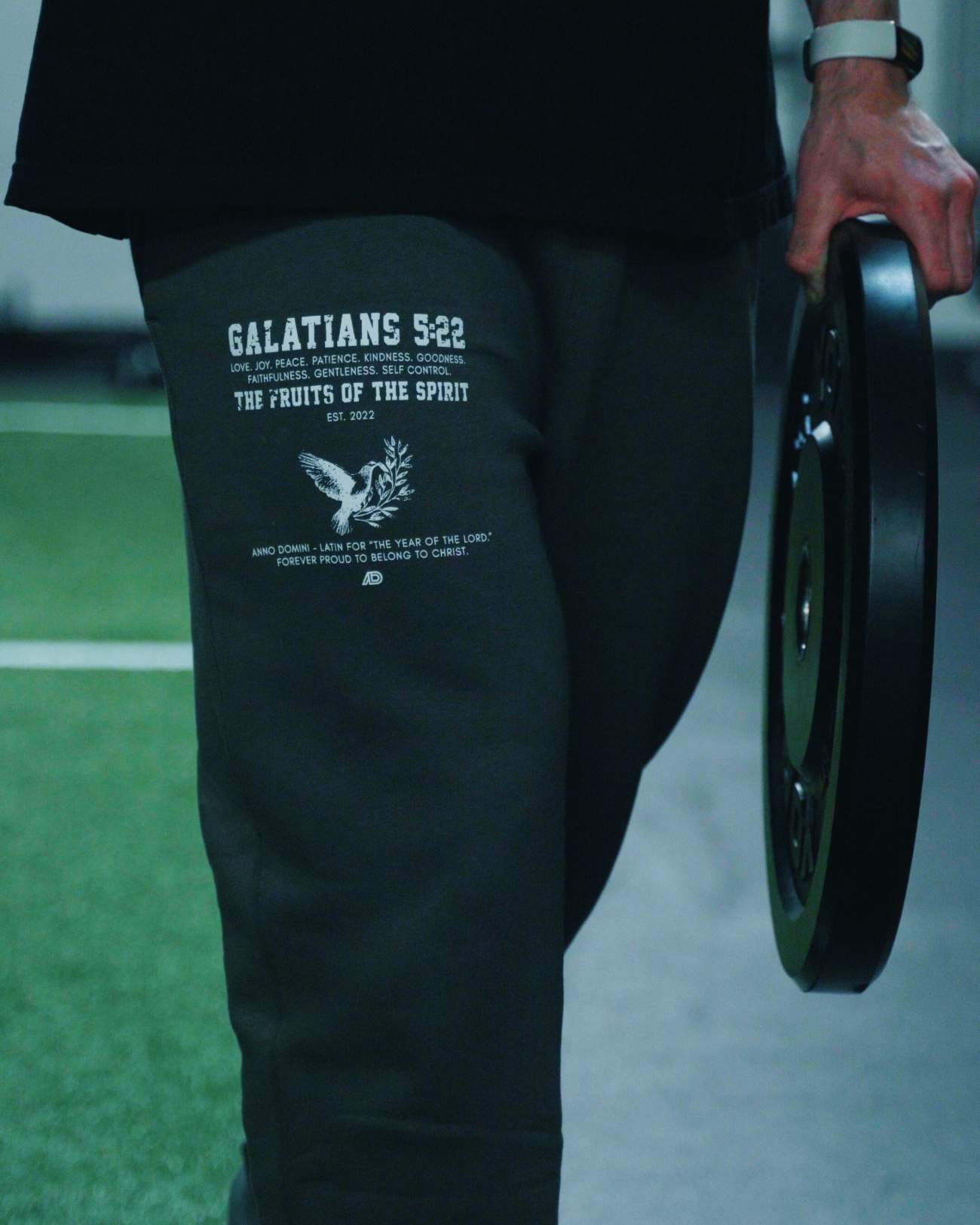 Galatians 5:22 Oversized Sweatpants - Olive