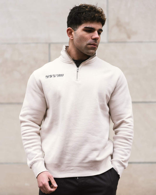 Alive In Christ Quarter Zip - Bone