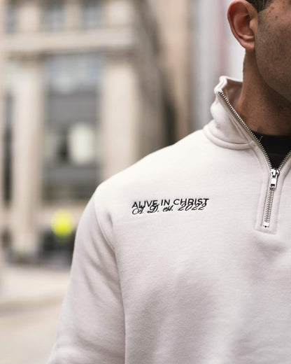 Alive In Christ Quarter Zip - Bone