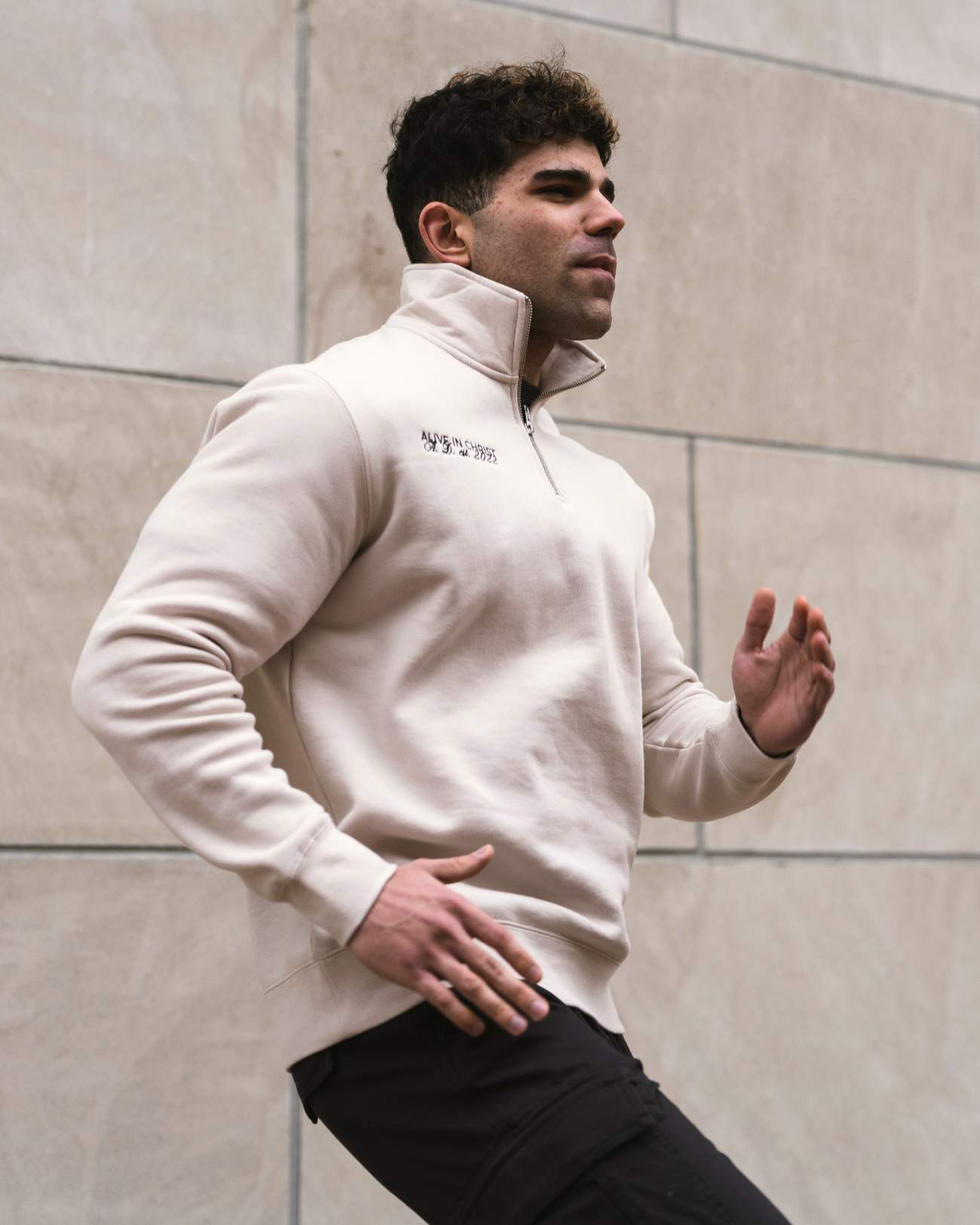 Alive In Christ Quarter Zip - Bone