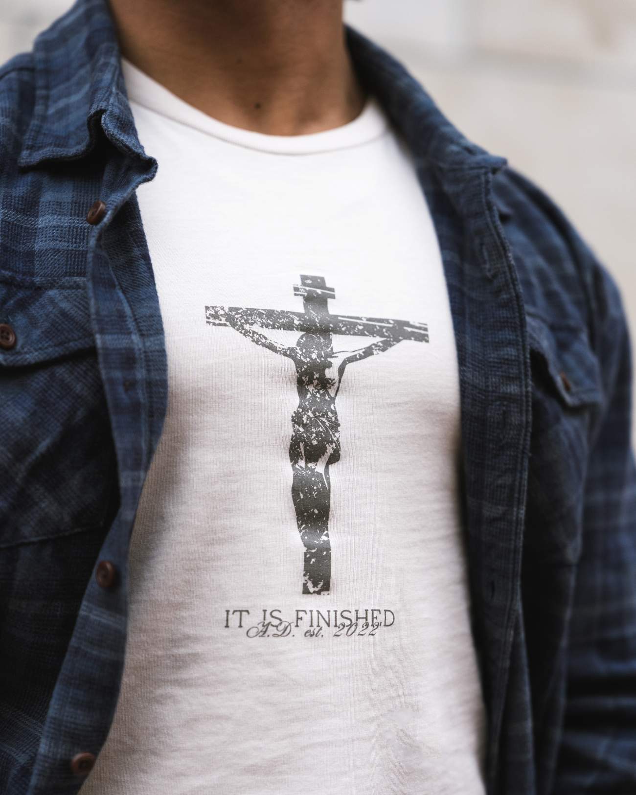 It Is Finished Long Sleeve Tee - Bone