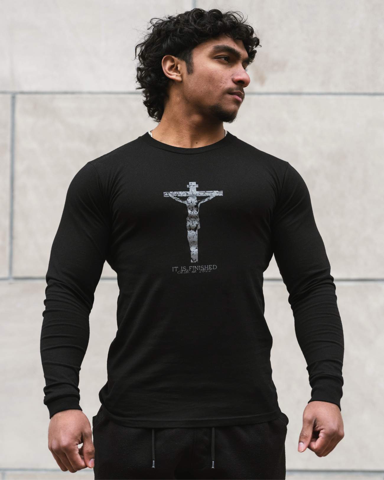 It Is Finished Long Sleeve Tee - Black