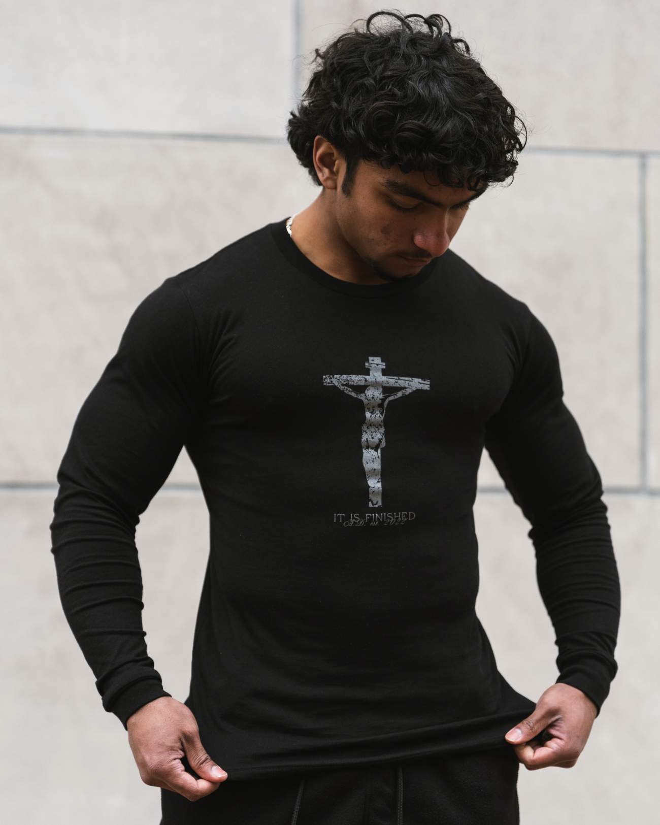 It Is Finished Long Sleeve Tee - Black