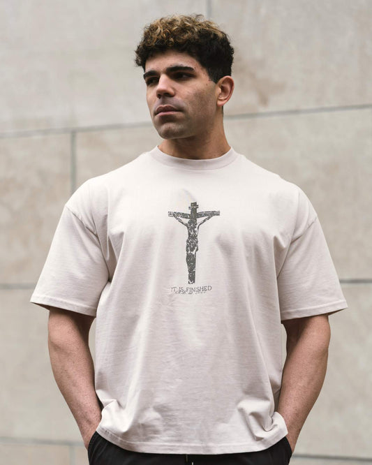 It Is Finished Oversized Tee - Bone