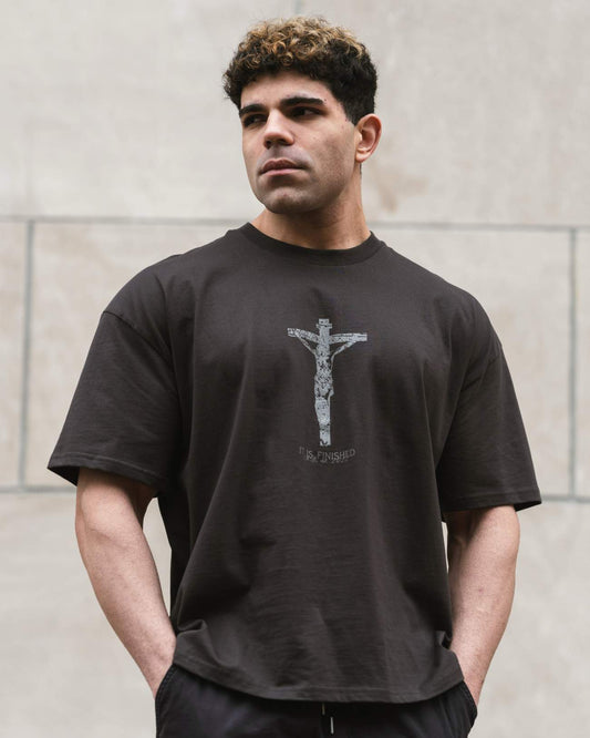It Is Finished Oversized Tee - Coal