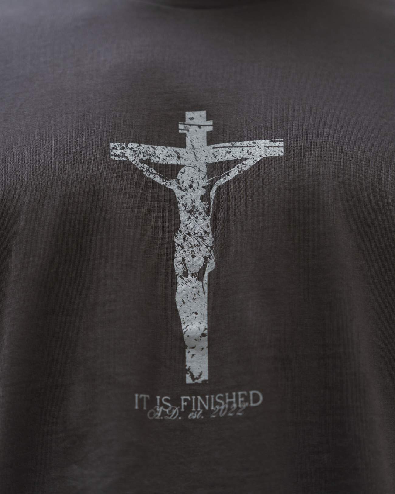 It Is Finished Oversized Tee - Coal