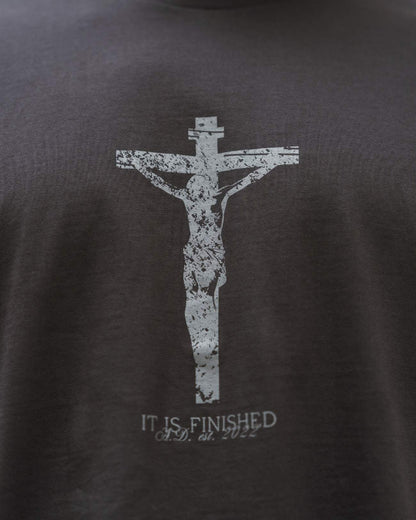 It Is Finished Oversized Tee - Coal