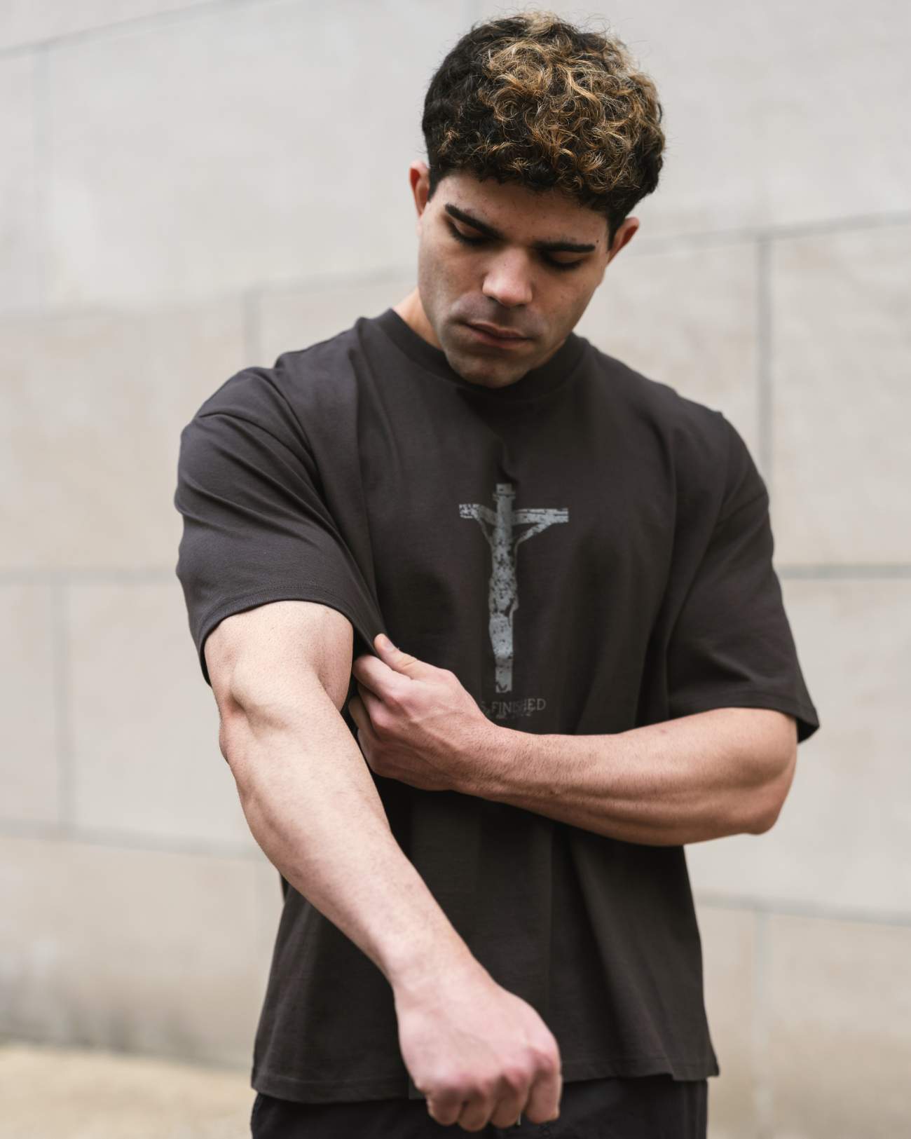 It Is Finished Oversized Tee - Coal