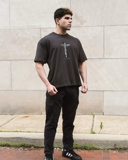 It Is Finished Oversized Tee - Coal