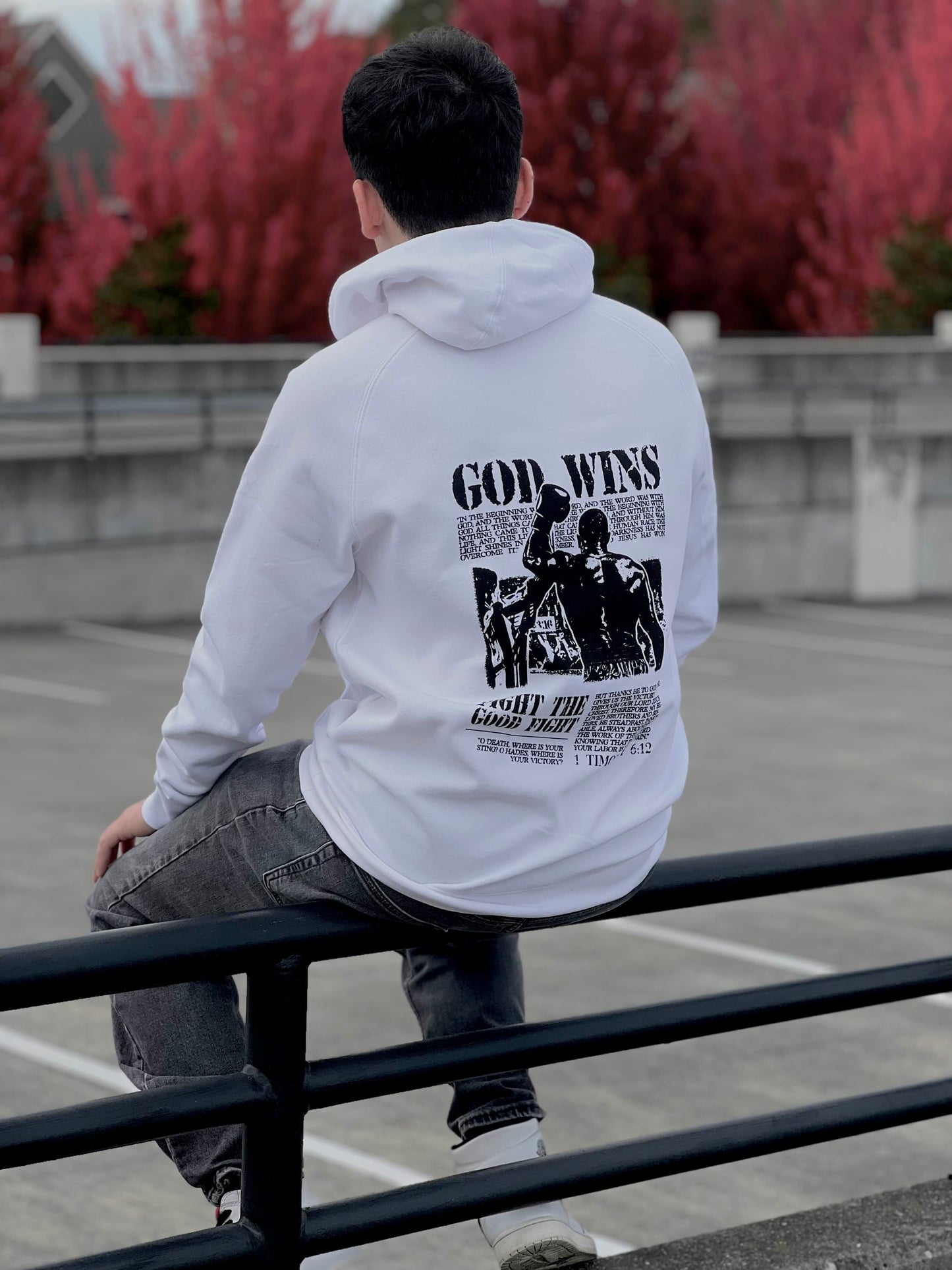 God Wins Hoodie - White