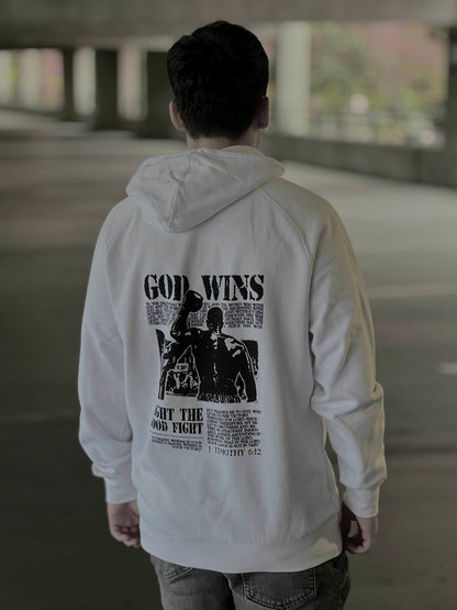 God Wins Hoodie - White