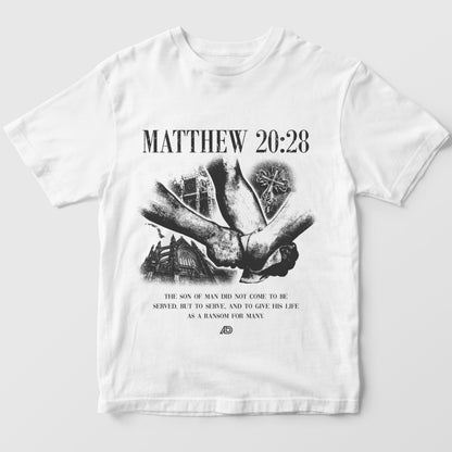 Matthew 20:28 Tee - White