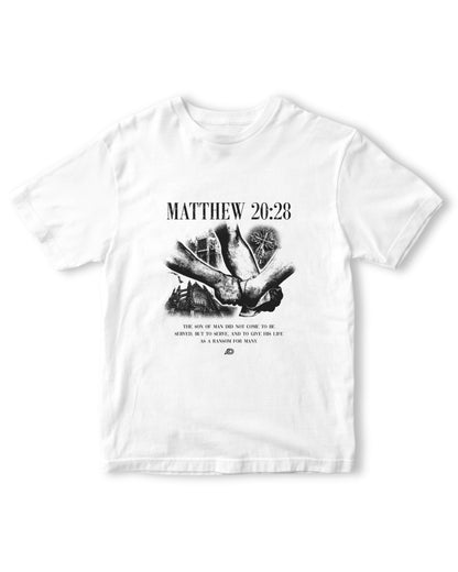 Matthew 20:28 Tee - White