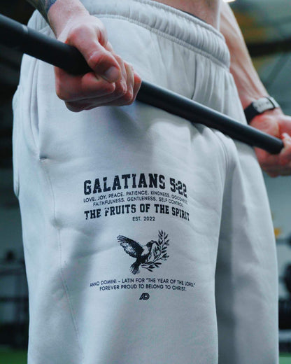 Galatians 5:22 Oversized Sweatpants - Bone