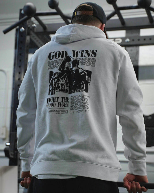 God Wins Hoodie - White